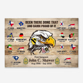 Personalized U.S. Military World Tour Canvas – Veteran's Custom Gift